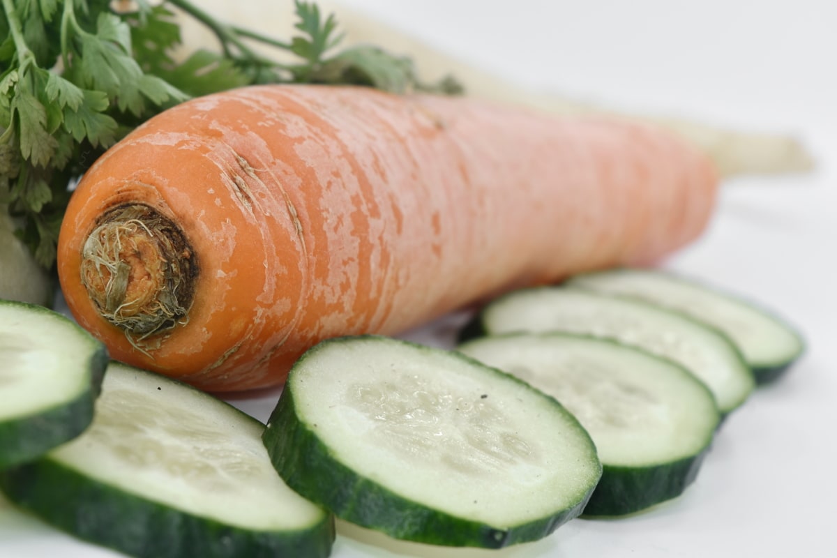 antioxidantes, zanahoria, fresco, raíz, Ensalada, vitamina, producir, vegetales, dieta, alimentos