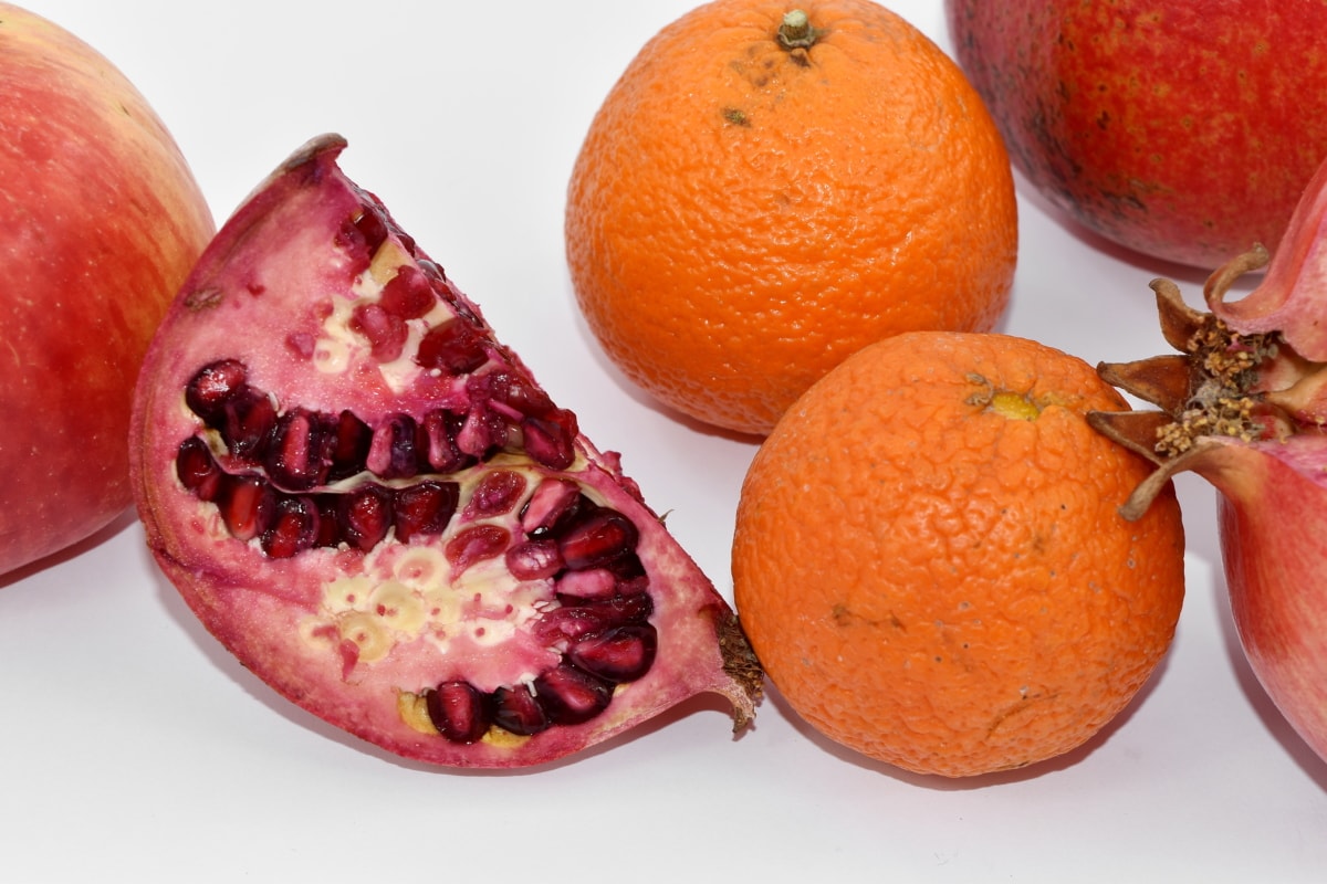 antioxidant, citrus, mandarin, oranges, organic, pomegranate, seed, health, fruit, tropical
