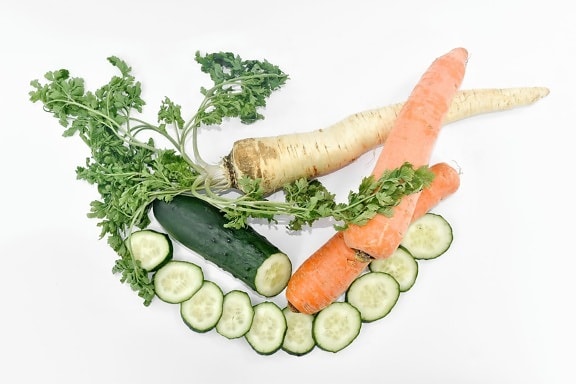 pepino, perejil, Ensalada, alimentos, zanahoria, vegetales, verduras, raíz, salud, saludable
