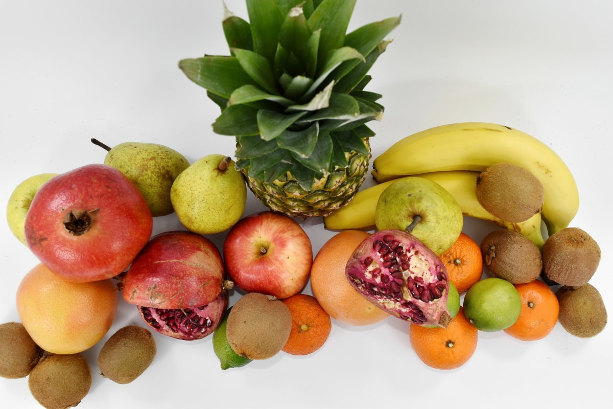 sitrushedelmien, eksotiske, frugt, Kiwi, citron, mandarin, mange, ananas, tropisk, producere