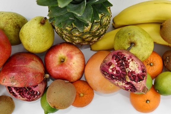 Obst, Essen, gesund, Produkte, Apfel, frisch, Banane, Ernährung, Granatapfel, Grapefruit