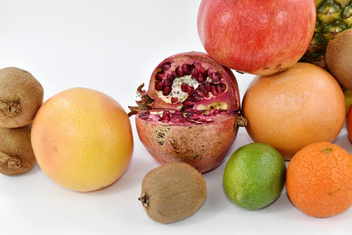 friss, gyümölcs, grapefruit, Kiwi, szerves, gránátalma, vitaminok, élelmiszer, diéta, egészségügyi