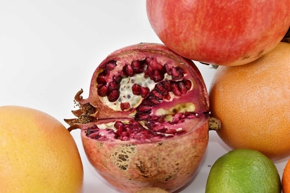 carbohydrate, citrus, fresh, fruit, grapefruit, lemon, organic, pomegranate, produce, health
