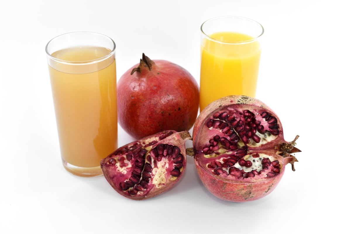 свежий, фруктовый коктейль, фруктовый сок, гранат, спелые плоды, семя, витамины, напиток, сладкий, питание