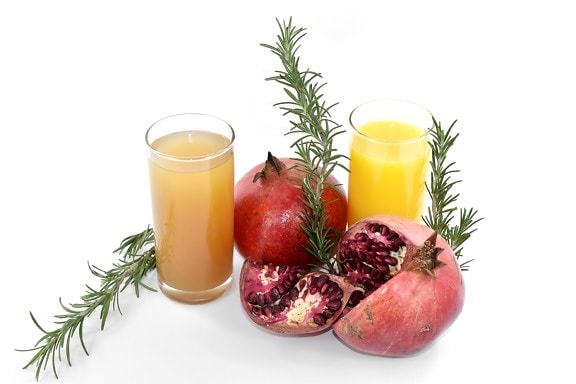 beverage, delicious, drink, fruit cocktail, fruit juice, pomegranate, rosemary, spice, twig, juice