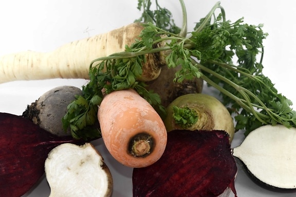 beetroot, carbohydrate, carriage, parsley, salad, turnip, root, food, produce, vegetable