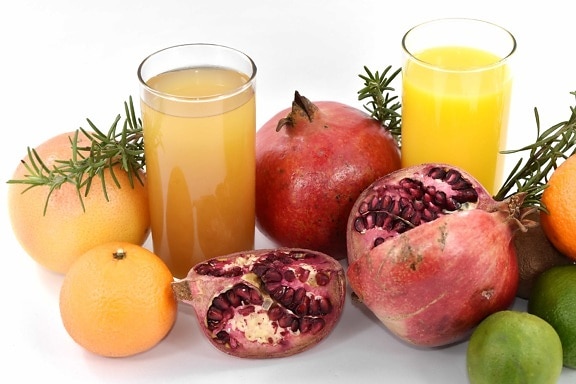 fruit juice, grapefruit, key lime, kiwi, pomegranate, healthy, vitamin, tropical, juice, food
