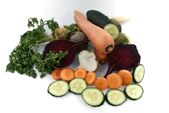 甜菜, 碳水化合物, 胡萝卜, 黄瓜, 欧芹, 根, 萝卜, 素食, 蔬菜, 蔬菜