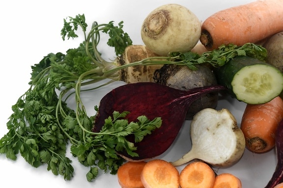 appetizer, beetroot, carrot, kohlrabi, parsley, radish, turnip, lettuce, tomato, food