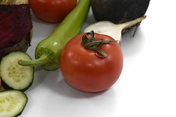 Rote Beete, Sellerie, Gurke, Pfeffer, Tomaten, frisch, gesund, Vegetarier, Gemüse, Tomaten