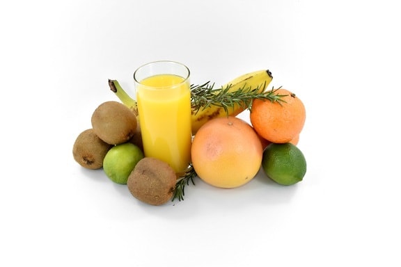 antibakteriell, Antioxidans, Banane, Fruchtsaft, Grapefruit, Schlüssel Kalk, Kiwi, süß, Orange, Essen