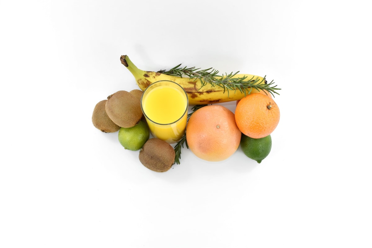 banaan, citrus, vruchtensap, grapefruit, sleutel limoen, Kiwi, tangerine, zoet, vitamine, vrucht