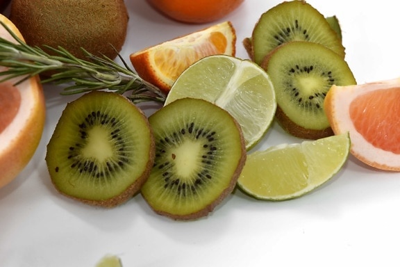 grapefruit, kiwi, slices, tropical, vitamins, sweet, food, healthy, slice, diet