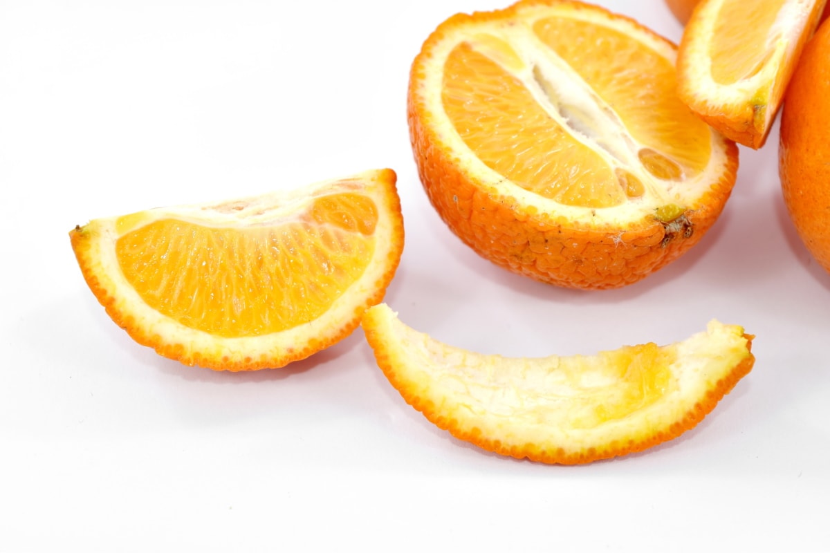 fele, mandarin, Narancshéj, narancs, szeletek, vitaminok, mandarin, vitamin, narancs, egészséges