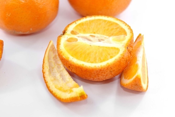 Citrus, hälften, mandarin, apelsinskal, orange gul, skivor, vitamin, orange, söt, frukt