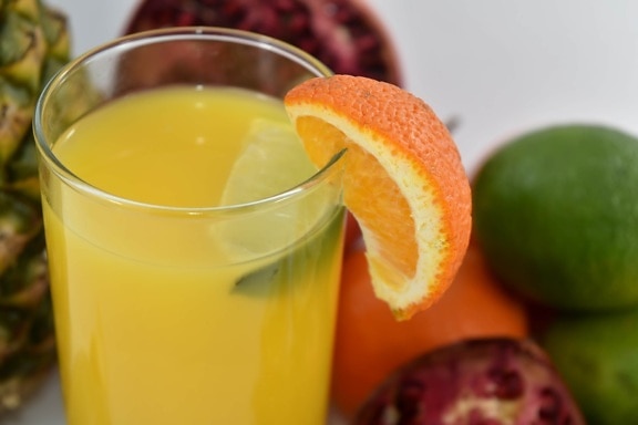 citrusfélék, friss, gyümölcs koktél, gyümölcslé, ital, trópusi, gyümölcs, ital, üveg, egészségügyi