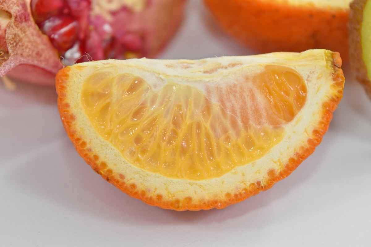 przekrój poprzeczny, szczegółowe, plastry, pomarańczowy, witaminy, mandaryński, słodkie, owoców cytrusowych, świeży, zdrowe
