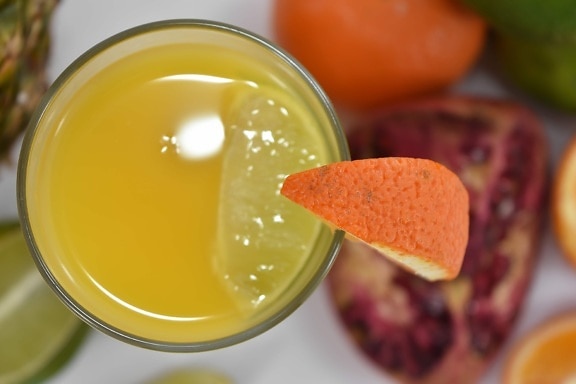 appetizer, beverage, citrus, cold water, delicious, fruit cocktail, lemonade, orange peel, ripe fruit, slices