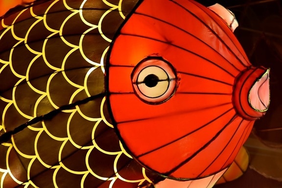 art, close-up, eyes, goldfish, head, lamp, stained glass, color, abstract, design