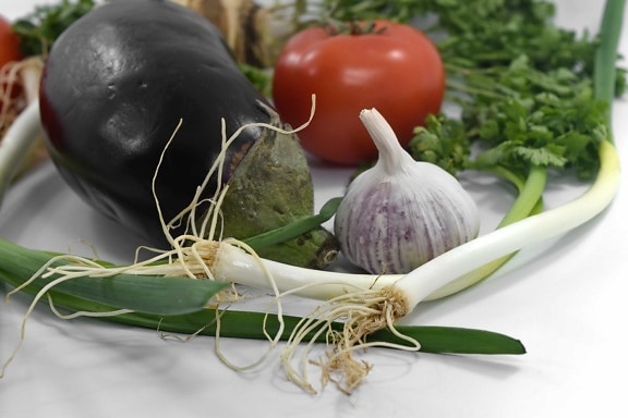 celery, culinary, eggplant, garlic, leek, vegan, vegetables, food, fresh, onion