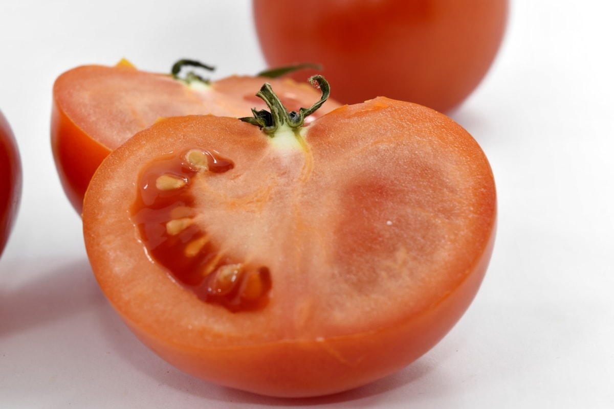 la mitad, semilla, rebanadas, tejido, tomate, vitamina, alimentos, ingredientes, delicioso, agricultura