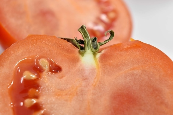 close-up, cross section, seed, tomato, fresh, food, health, delicious, nutrition, slice