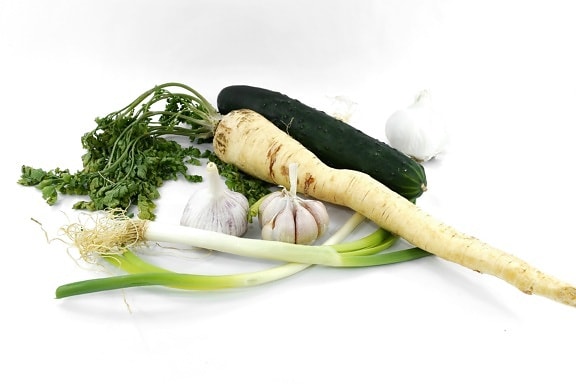 antiossidante, cetriolo, fresco, aglio, erba, porro, prezzemolo, Spezia, produrre, cibo
