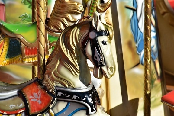 馬, カーニバル, 彫刻, アート, 像, 楽しい, 色, クラシック, 古い, アンティーク