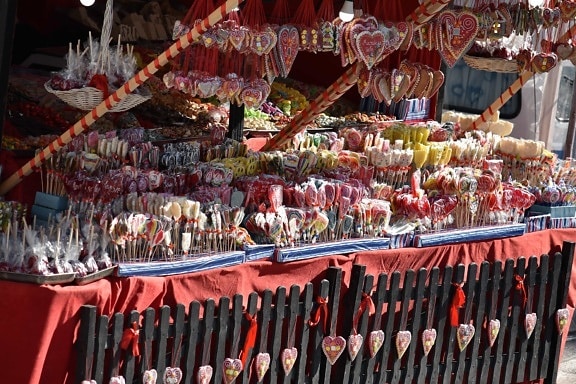 candy, dessert, lollipop, merchandise, sweets, shop, many, market, street, city