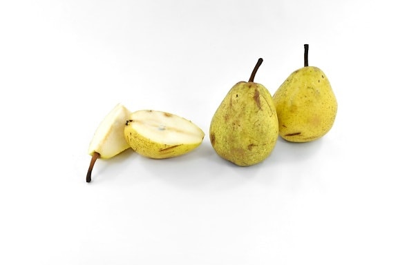 half, organic, pears, ripe fruit, slices, sweet, vitamin C, produce, vitamin, food