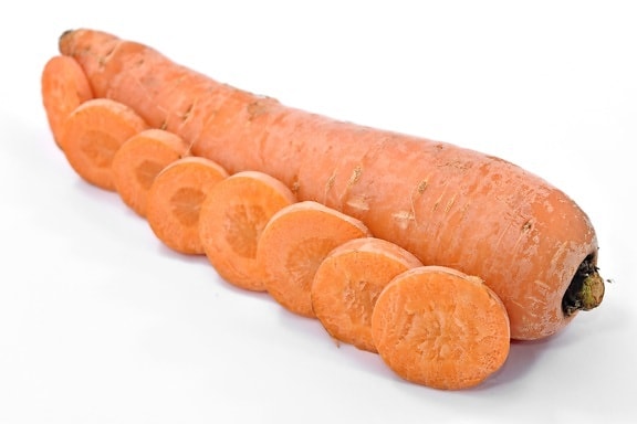 carrot, delicious, product, slices, vegetable, vitamin C, whole, root, snack, food