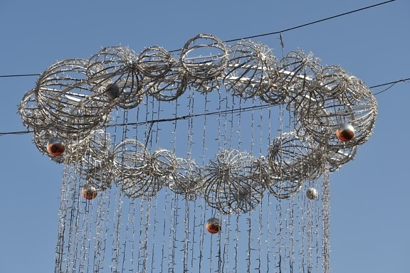 decoration, electricity, light bulb, street, wires, wire, steel, iron, hanging, line