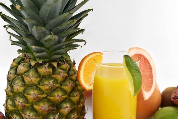 drank, vers, grapefruit, limonade, limoen, ananas, voedsel, produceren, vrucht, tropische
