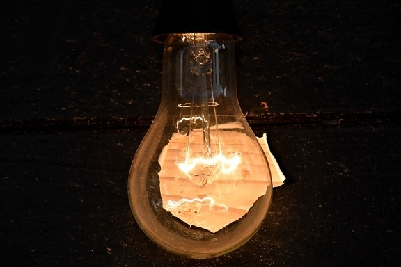 sähkön, valaistus, valo, lamppu, vanha, heijastus, lamppu, lasi, tumma, energian