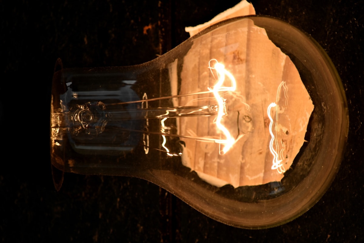 Detail, Strom, horizontal, Glühbirne, transparente, Spannung, Drähte, Licht, Dunkel, Energie