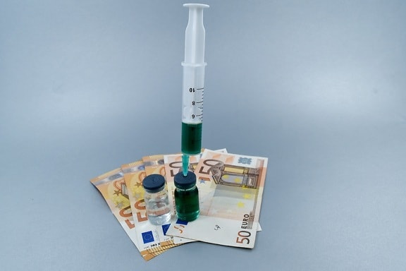 business, cash, cost, economy, Europe, finance, injection, medicine, science, still life