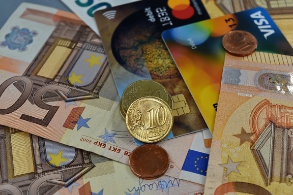 pièces de monnaie, négoce, Européenne, prêt, monnaie de papier, Union, trésorerie, économies, devise, billet de banque
