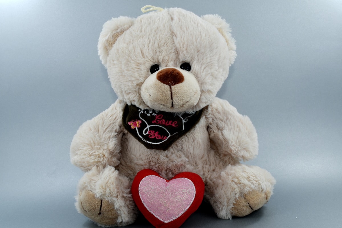 szív, szerelem, üzenet, romantika, sál, mackó játék, Valentin-nap, vicces, medve, ajándék