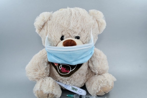 face mask, health care, medical care, syringe, teddy bear toy, vaccination, toy, gift, cute, winter