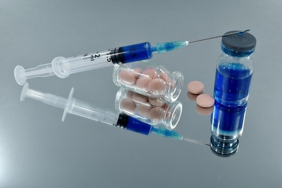 blue, coronavirus, drugs, experiment, pills, testing, vaccine, needle, syringe, medicine