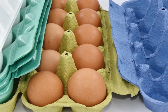 papp, egg, egg-boksen, eggeskall, varer, organisk, pakker, produkter, mat, kolesterol