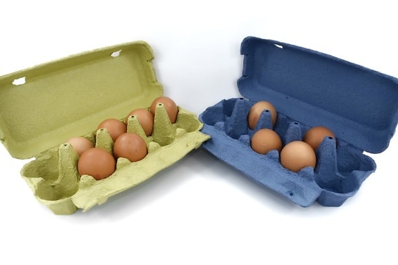 biru, kotak, karton, telur, kotak telur, kuning kehijauan, Produk, makanan, kontainer, kulit