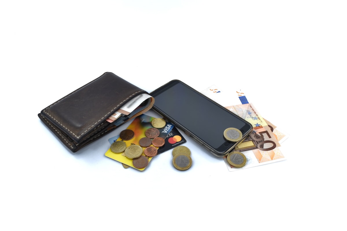 cash, inflation, marketplace, mobile phone, money, price, device, leather, business, shopping