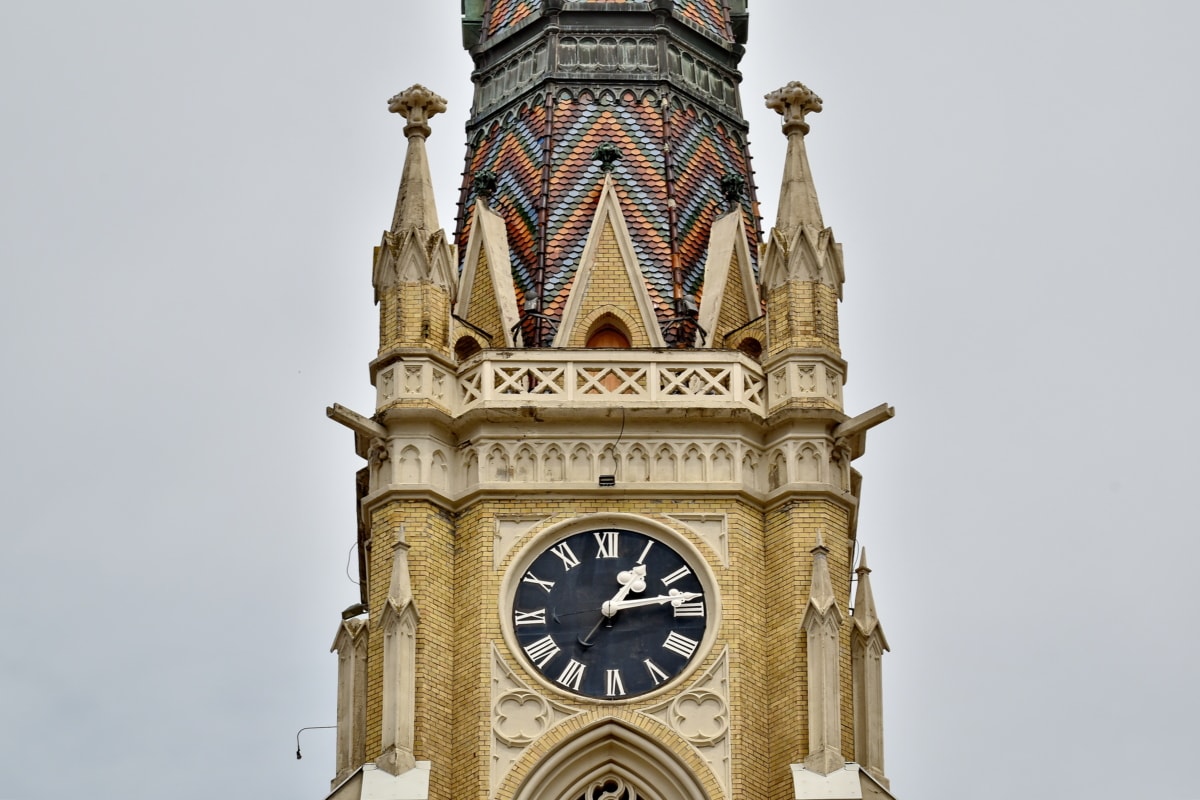 模拟时钟, 砖, 大教堂, 天主教, 高耸, 文化, 里程碑, 时钟, 塔, 钟表