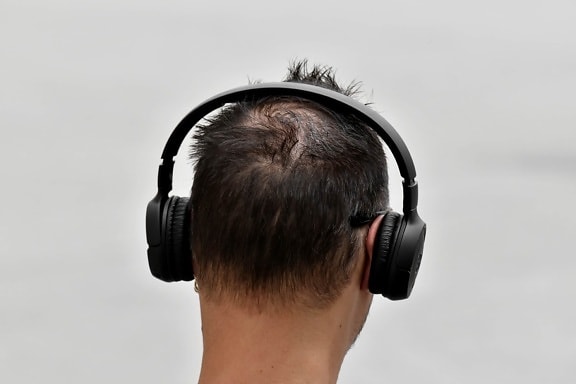 hairstyle, headphones, listening, modern, music, sound, stereo, urban, man, headset