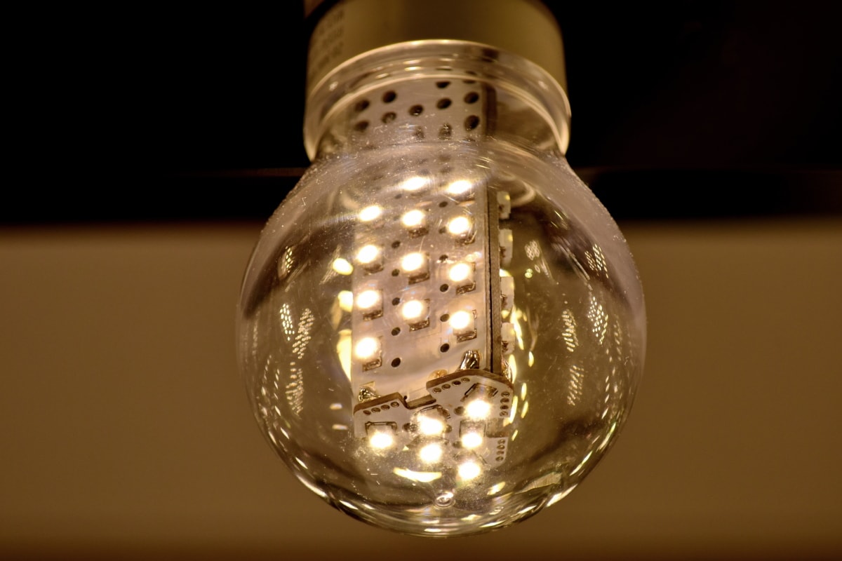 diodo, eletricidade, luz, lâmpada de iluminação, moderna, tecnologia, transparente, glass, reflexão, ainda vida