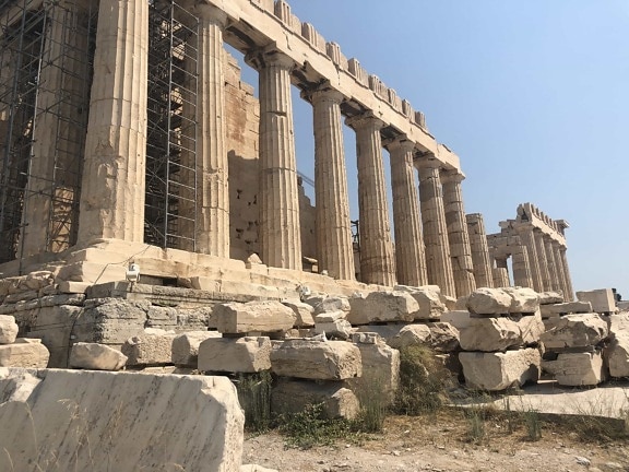 arkæologi, civilisation, kolonne, Grækenland, turisme, turistattraktion, statue, sten, arkitektur, gamle