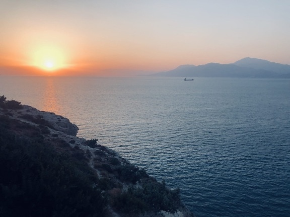cliff, dawn, horizon, sunrise, sea, coast, sunset, sun, cape, landscape