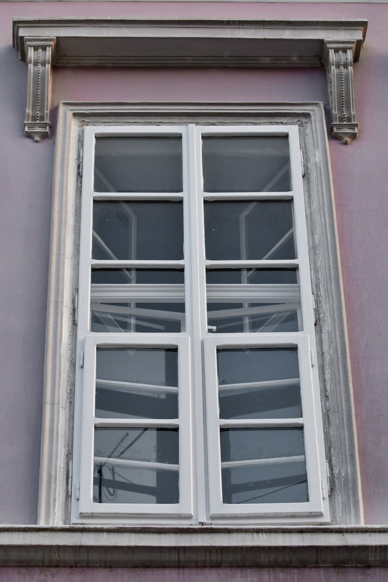barokní, vysoká, vertikální, okno, rámec, okno, budova, architektura, dřevo, dům