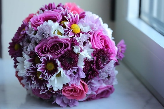 Free picture: bedroom, bouquet, bride, flowers, pink, wedding, flower ...